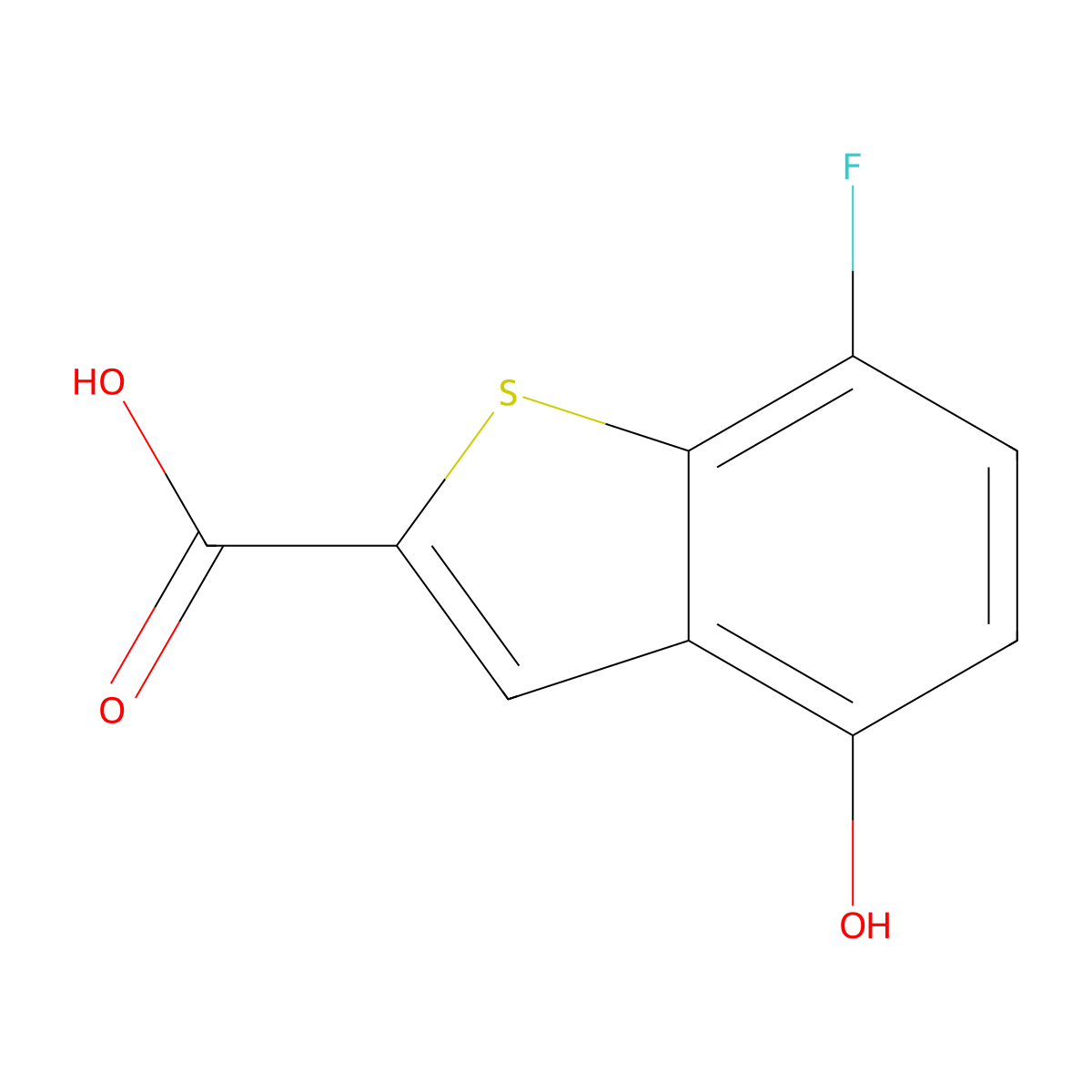 7-Fluoro-4-hydroxy-1-benzothiophene-2-carboxylic acid molecular structure, CAS 1934643-67-0