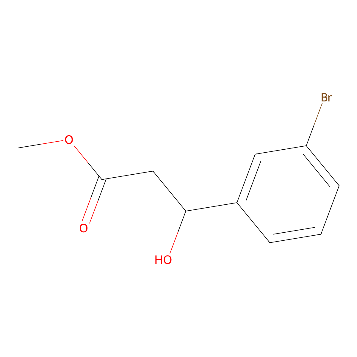 Methyl 3-(3-bromophenyl)-3-hydroxypropanoate molecular structure, CAS 193465-77-9