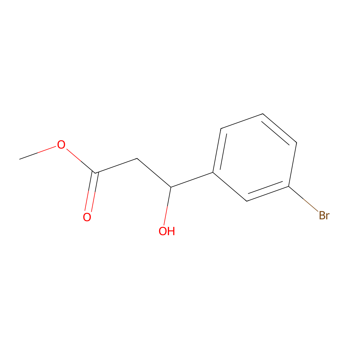 Methyl 3-(3-bromophenyl)-3-hydroxypropanoate molecular structure, CAS 193465-77-9