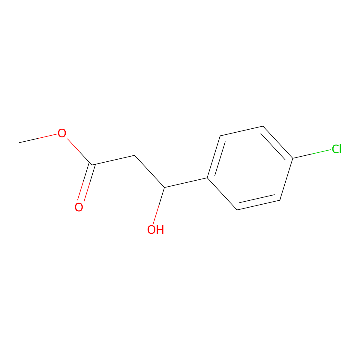 Methyl 3-(4-chlorophenyl)-3-hydroxypropanoate molecular structure, CAS 193465-78-0
