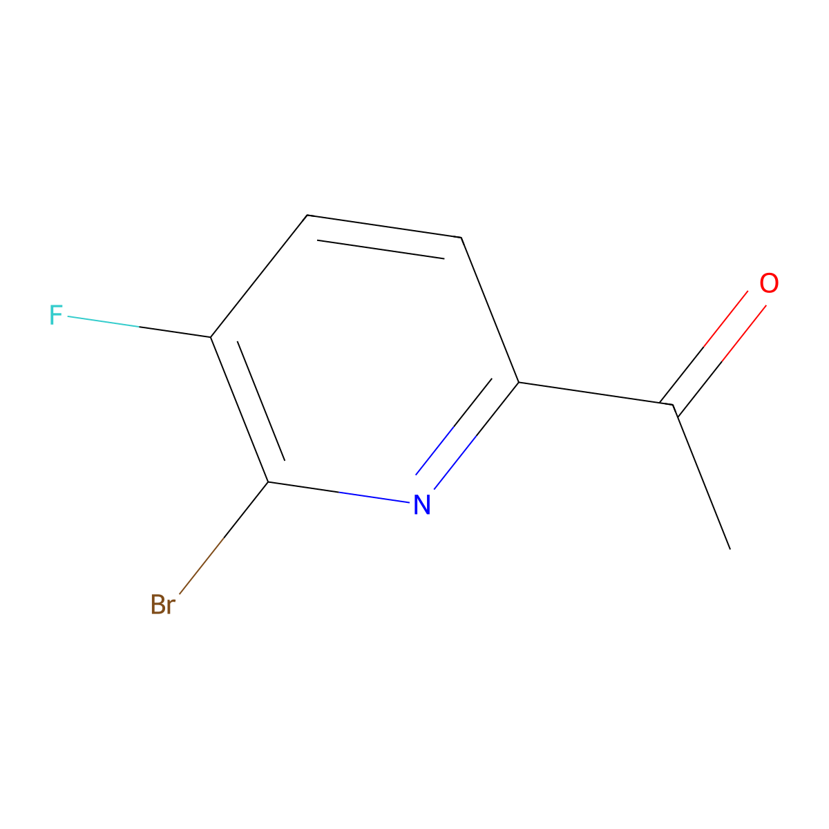 1-(6-Bromo-5-fluoropyridin-2-yl)ethanone molecular structure, CAS 1934657-51-8