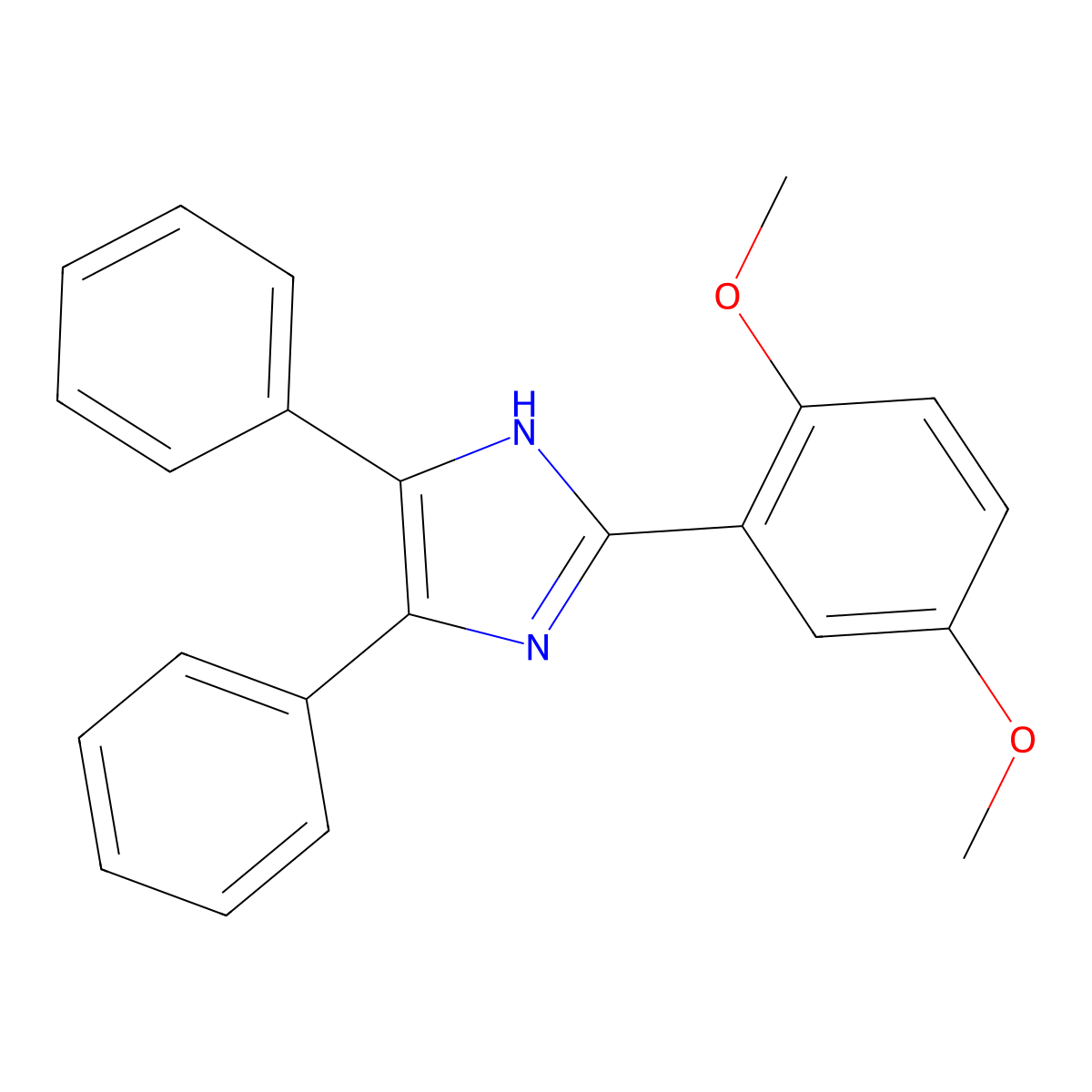 2-(2,5-dimethoxyphenyl)-4,5-diphenyl-1H-imidazole molecular structure, CAS 193466-84-1