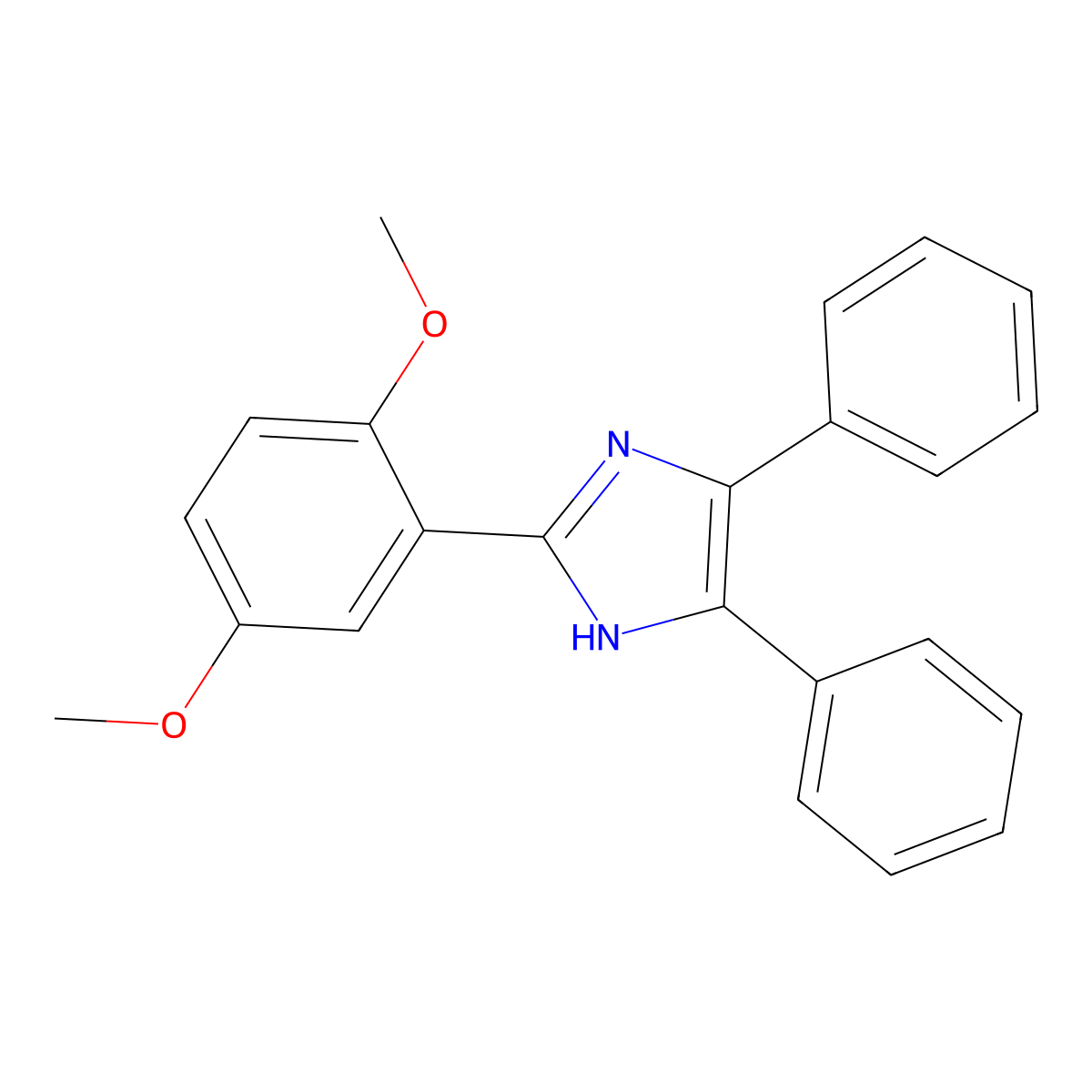 2-(2,5-dimethoxyphenyl)-4,5-diphenyl-1H-imidazole molecular structure, CAS 193466-84-1