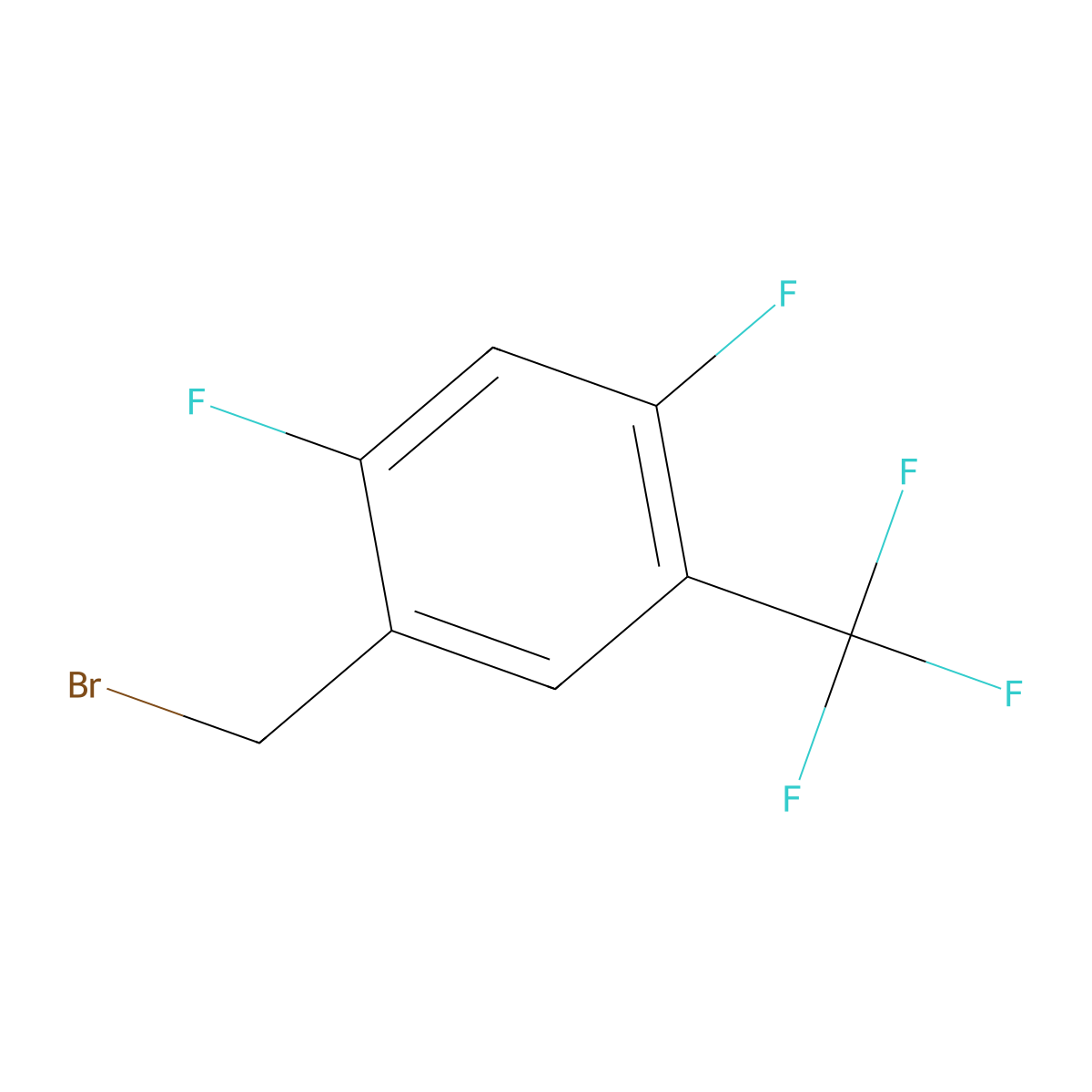 2,4-Difluoro-5-(trifluoromethyl)benzyl bromide molecular structure, CAS 1934665-18-5