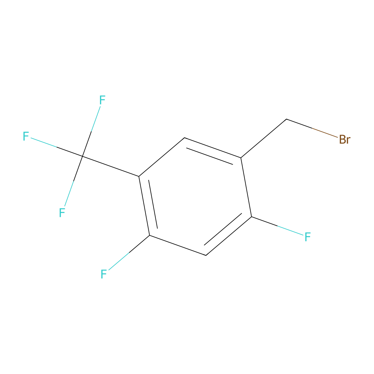 2,4-Difluoro-5-(trifluoromethyl)benzyl bromide molecular structure, CAS 1934665-18-5