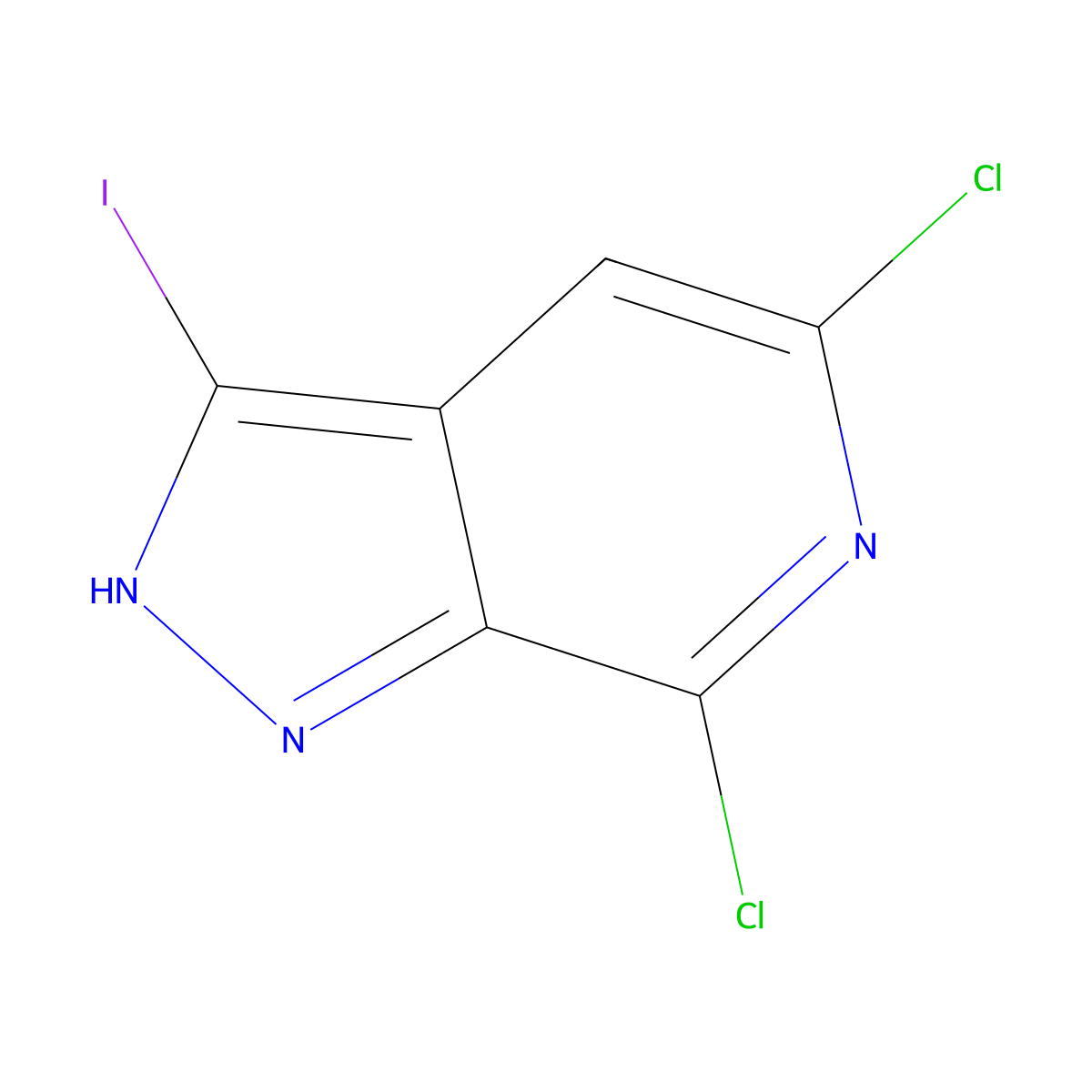 5,7-Dichloro-3-iodo-1H-pyrazolo[3,4-c]pyridine molecular structure, CAS 1934666-20-2