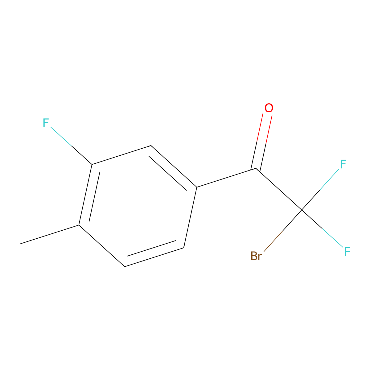 2-Bromo-2,2-difluoro-1-(3-fluoro-4-methylphenyl)ethanone molecular structure, CAS 1934677-62-9