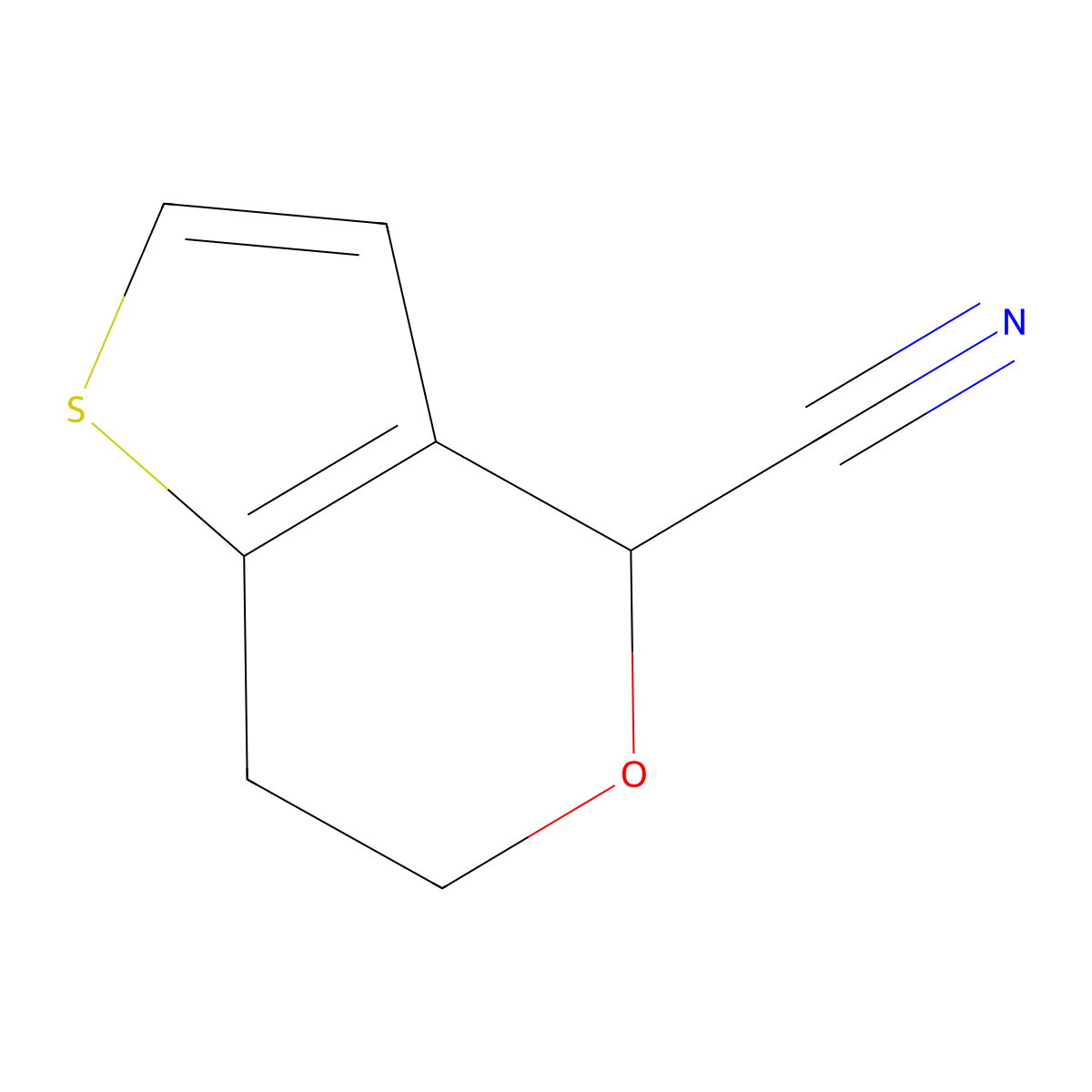 4H,6H,7H-thieno[3,2-c]pyran-4-carbonitrile molecular structure, CAS 1934677-70-9