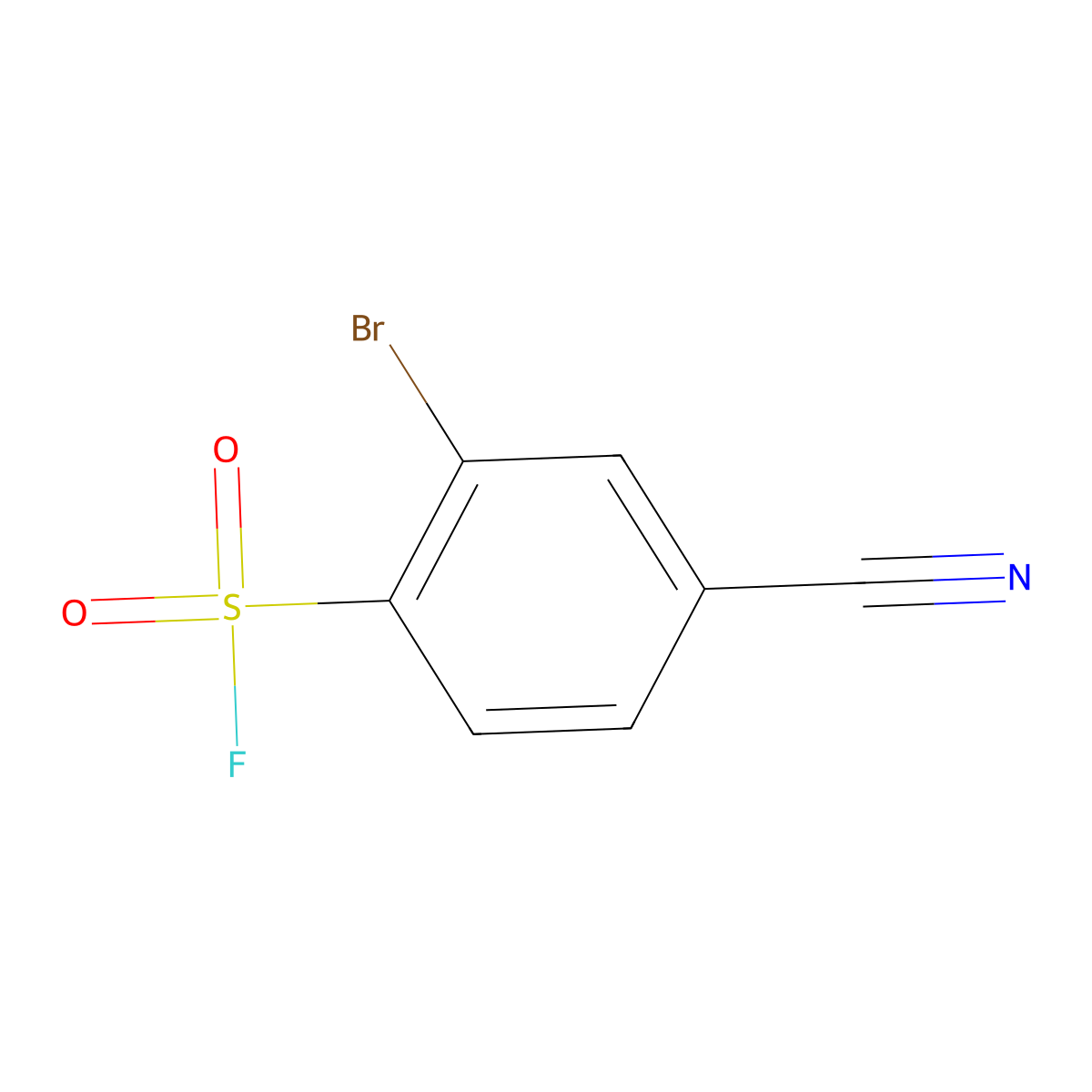2-Bromo-4-cyanobenzene-1-sulfonyl fluoride molecular structure, CAS 1934677-97-0