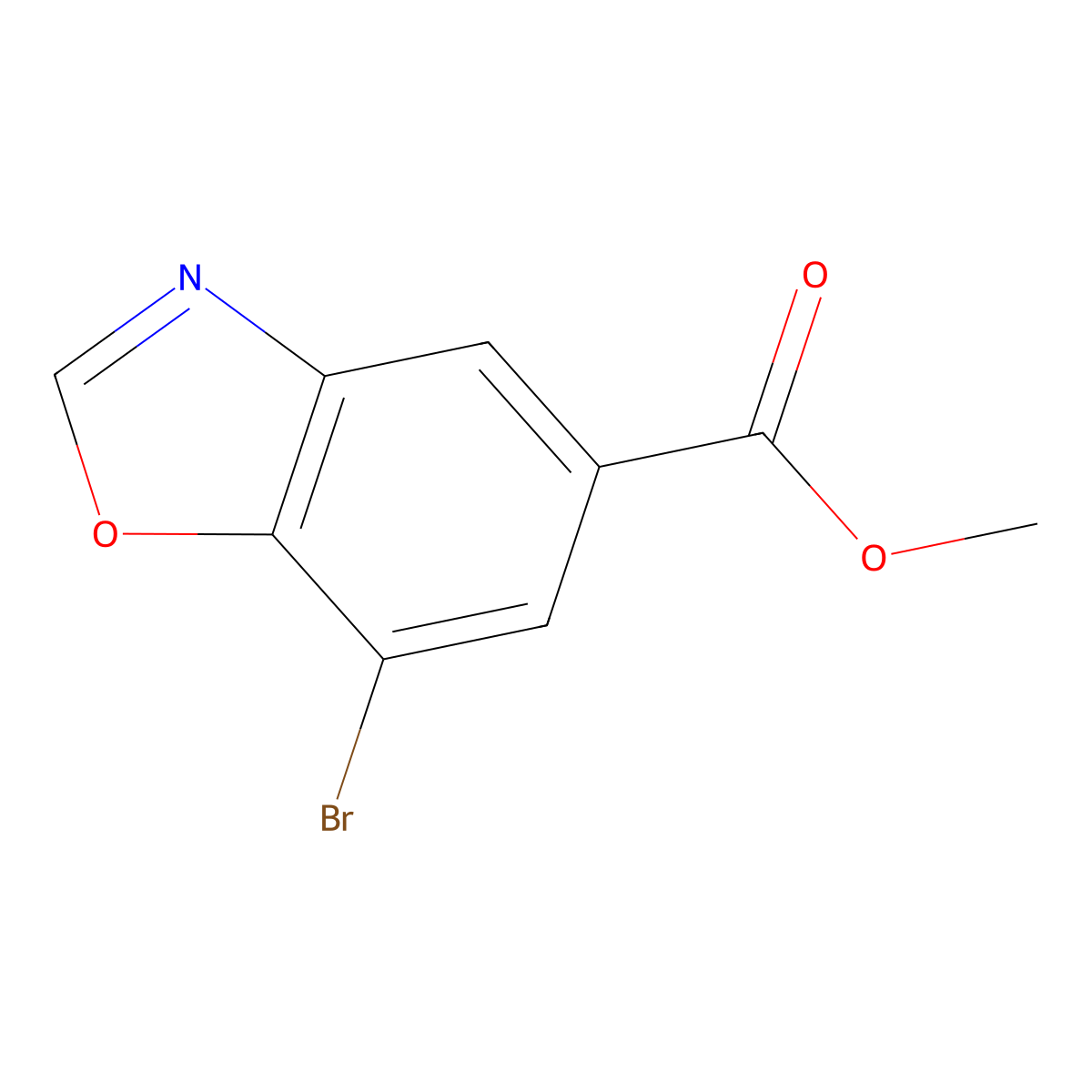 7-Bromo-benzooxazole-5-carboxylic acid methyl ester molecular structure, CAS 1934686-68-6