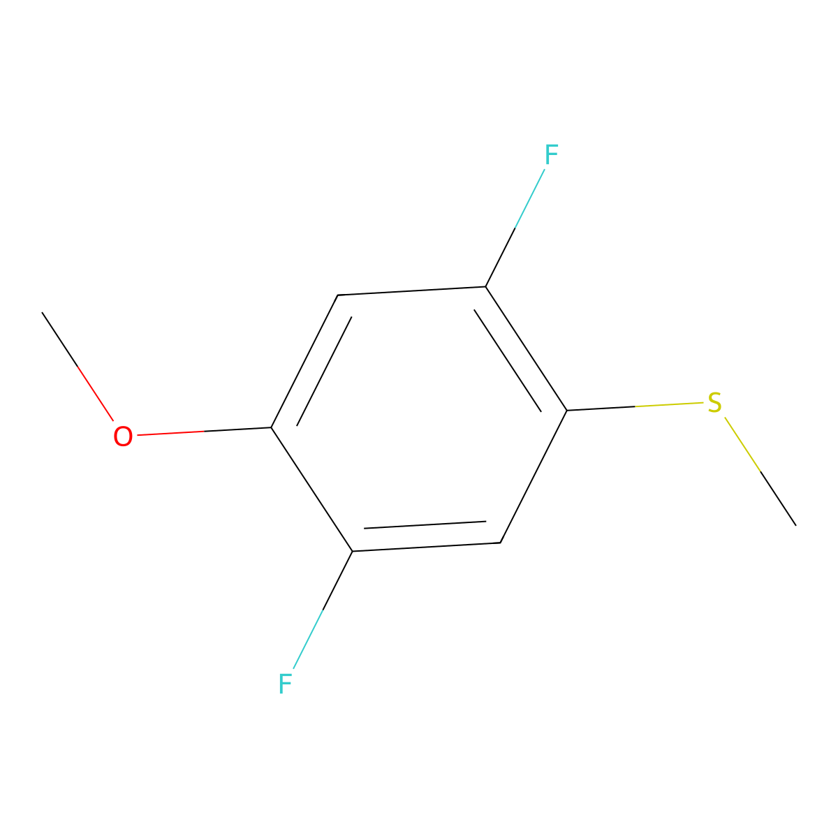 (2,5-Difluoro-4-methoxyphenyl)(methyl)sulfane molecular structure, CAS 1934690-72-8