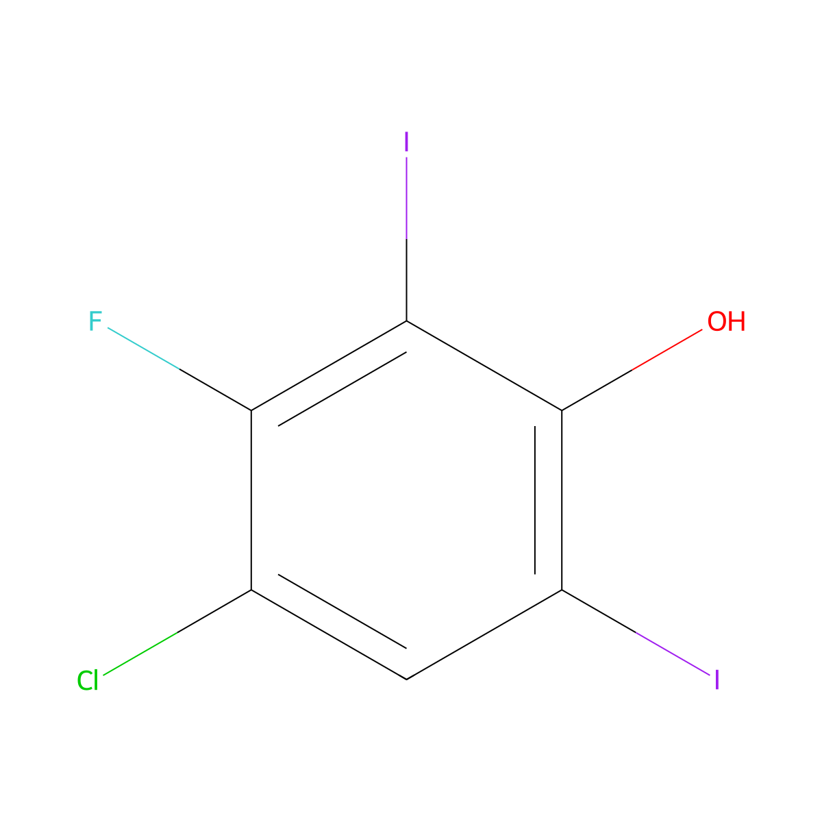4-Chloro-3-fluoro-2,6-diiodophenol molecular structure, CAS 1934698-30-2