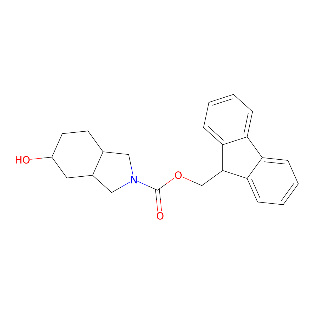(9H-fluoren-9-yl)methyl 5-hydroxy-octahydro-1H-isoindole-2-carboxylate molecular structure, CAS 1934698-45-9