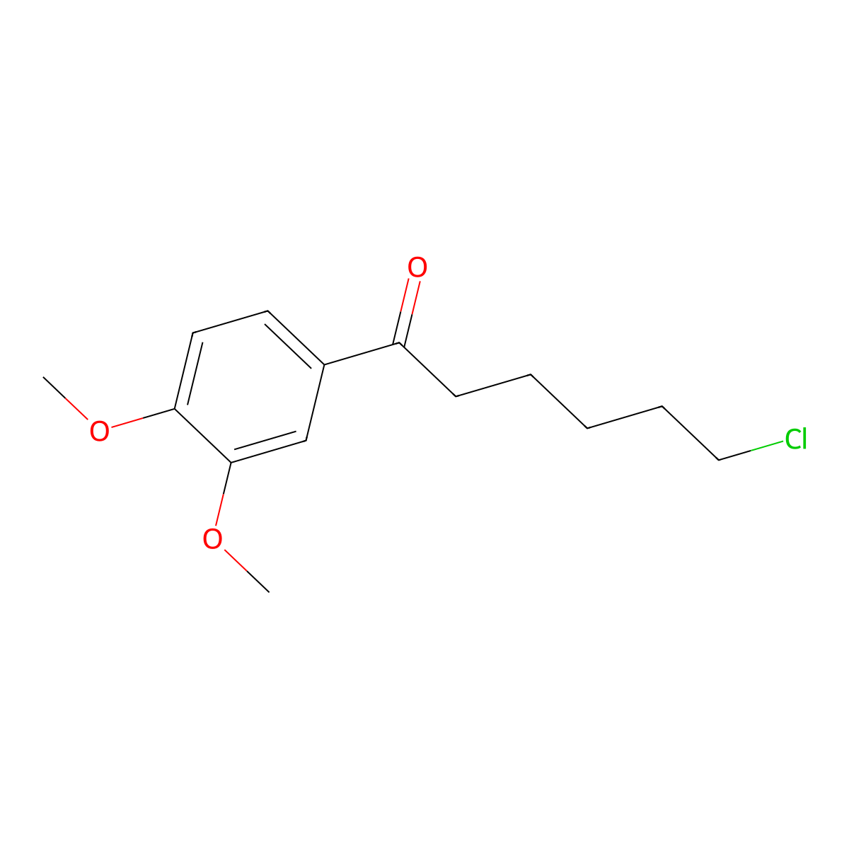 1-Chloro-6-(3,4-dimethoxyphenyl)-6-oxohexane molecular structure, CAS 19347-74-1
