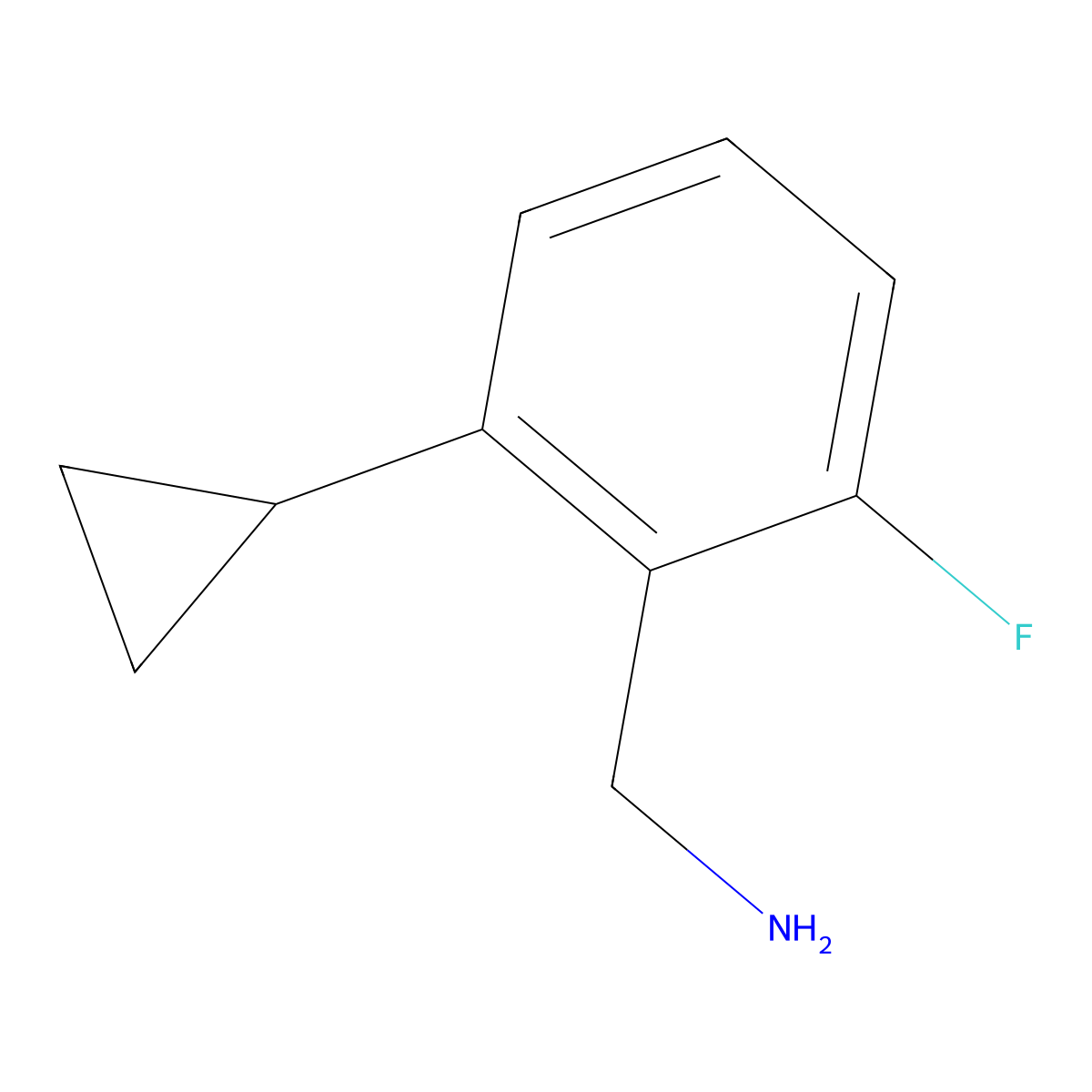 1-(2-Cyclopropyl-6-fluorophenyl)methanamine molecular structure, CAS 1934704-76-3