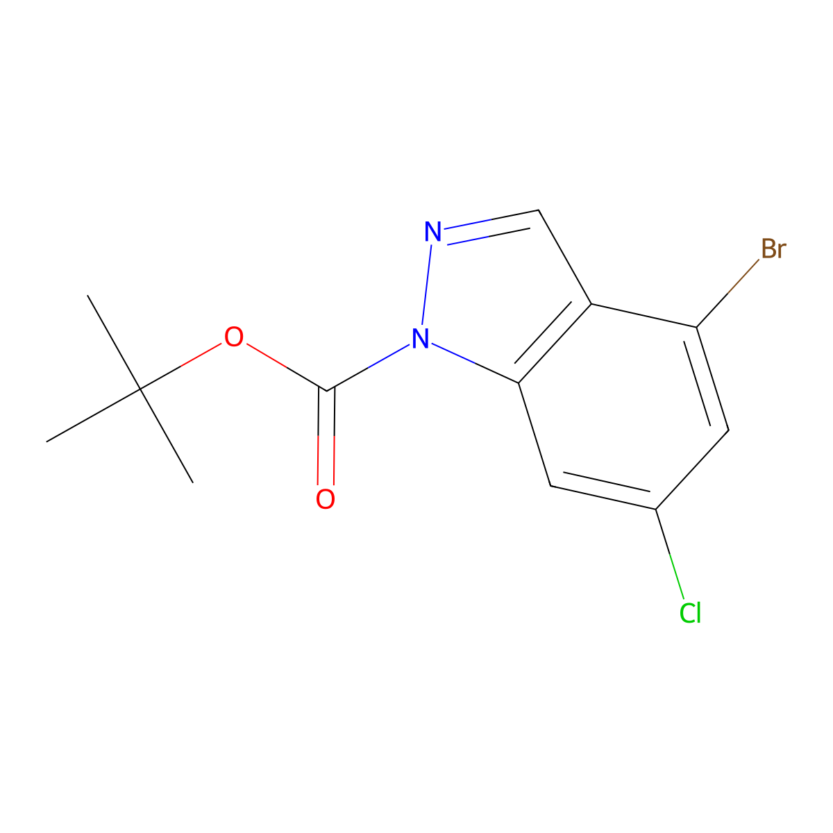 tert-Butyl 4-bromo-6-chloro-1H-indazole-1-carboxylate molecular structure, CAS 1934706-60-1