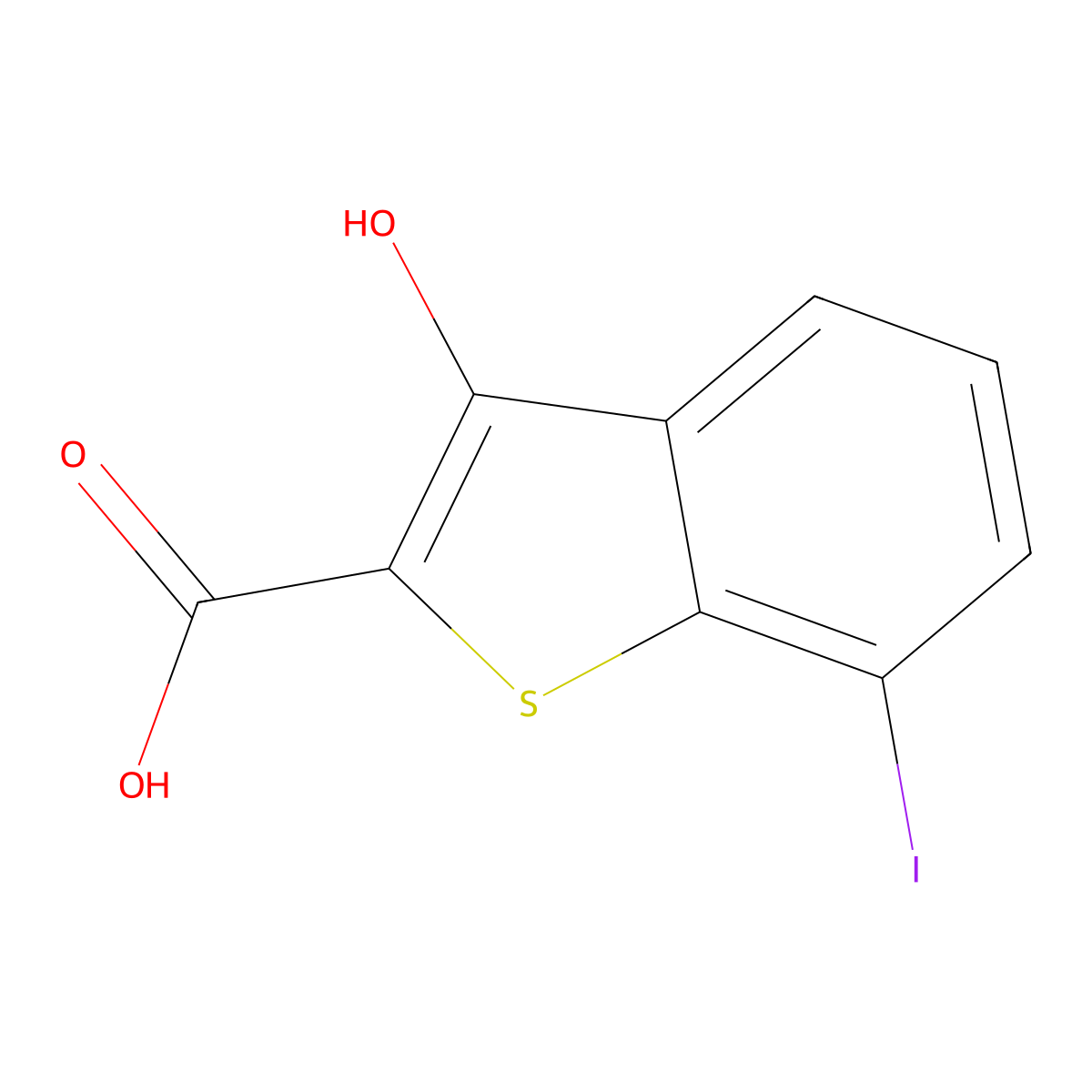 3-Hydroxy-7-iodobenzo[b]thiophene-2-carboxylic acid molecular structure, CAS 1934712-87-4