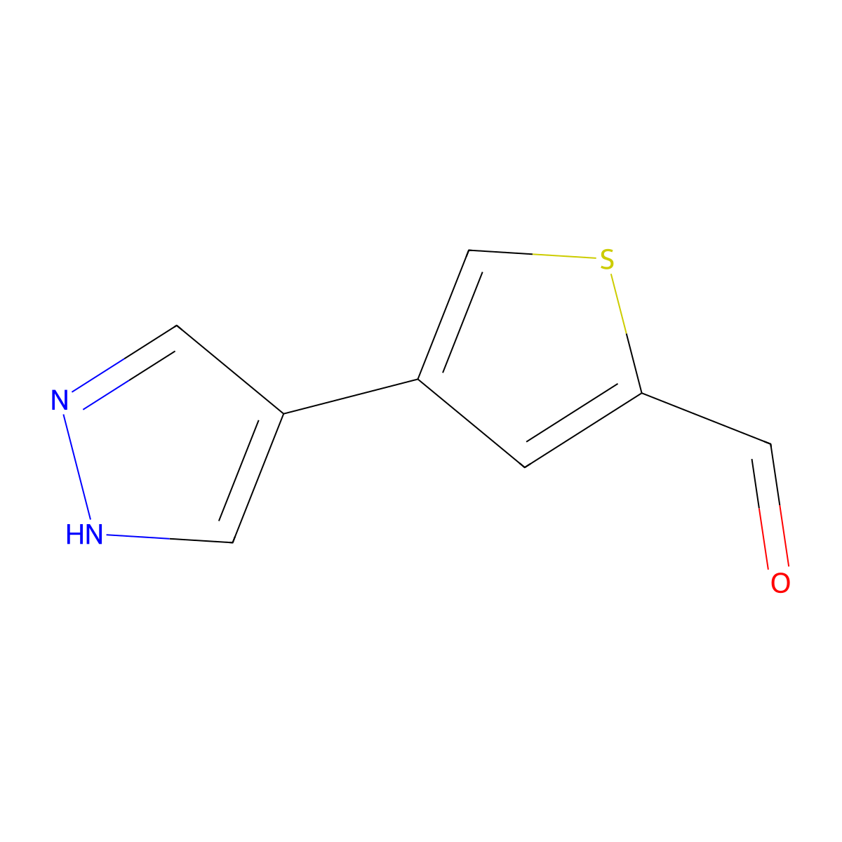 4-(1H-Pyrazol-4-YL)thiophene-2-carbaldehyde molecular structure, CAS 1934713-44-6