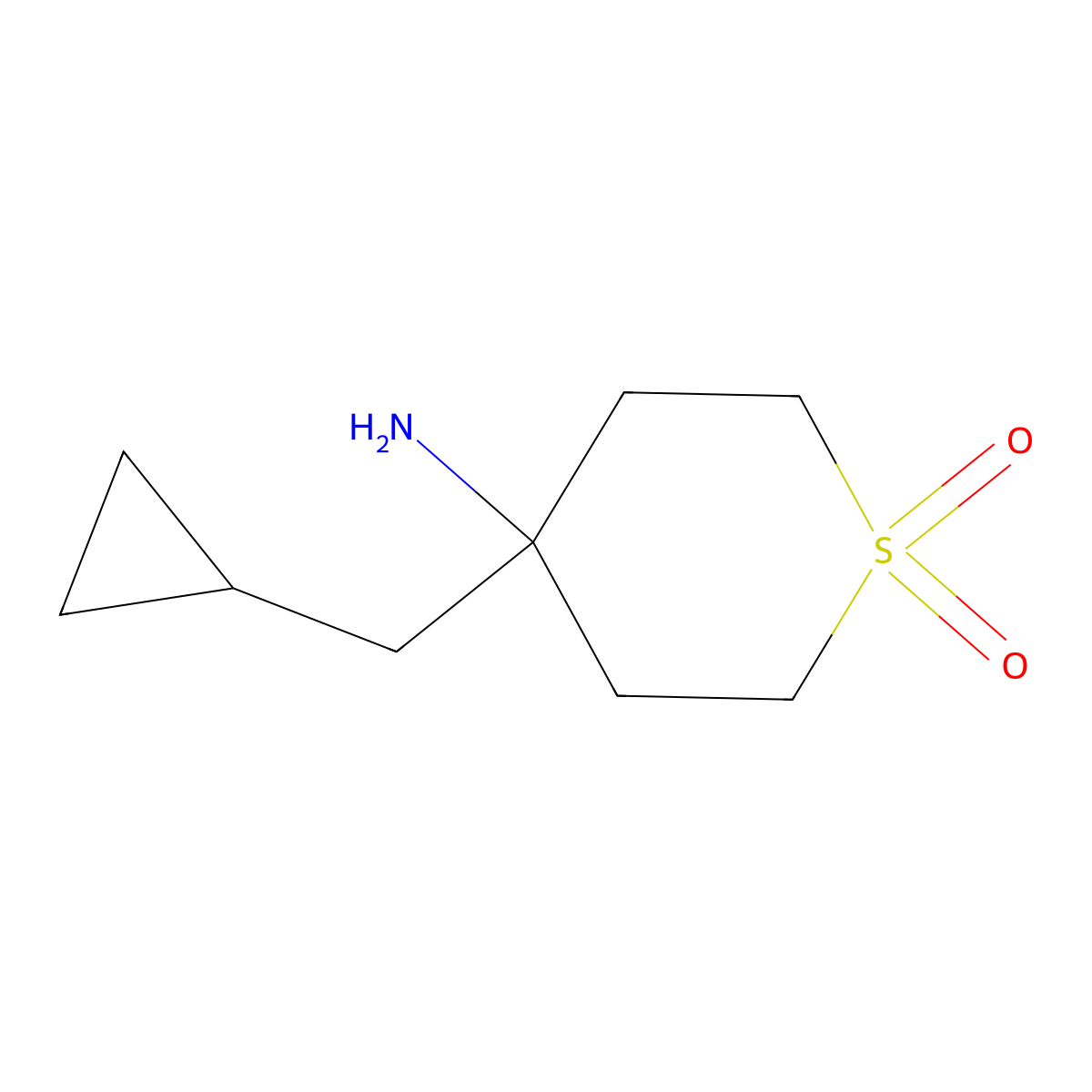 4-Amino-4-(cyclopropylmethyl)-1lambda(6)-thiane-1,1-dione molecular structure, CAS 1934713-78-6