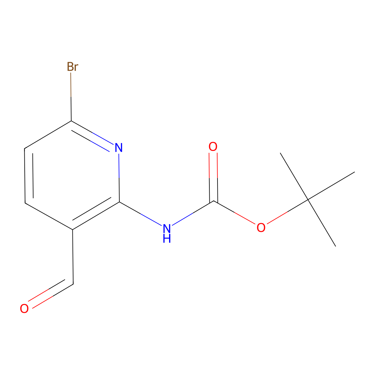 tert-Butyl (6-bromo-3-formylpyridin-2-yl)carbamate molecular structure, CAS 1934720-61-2