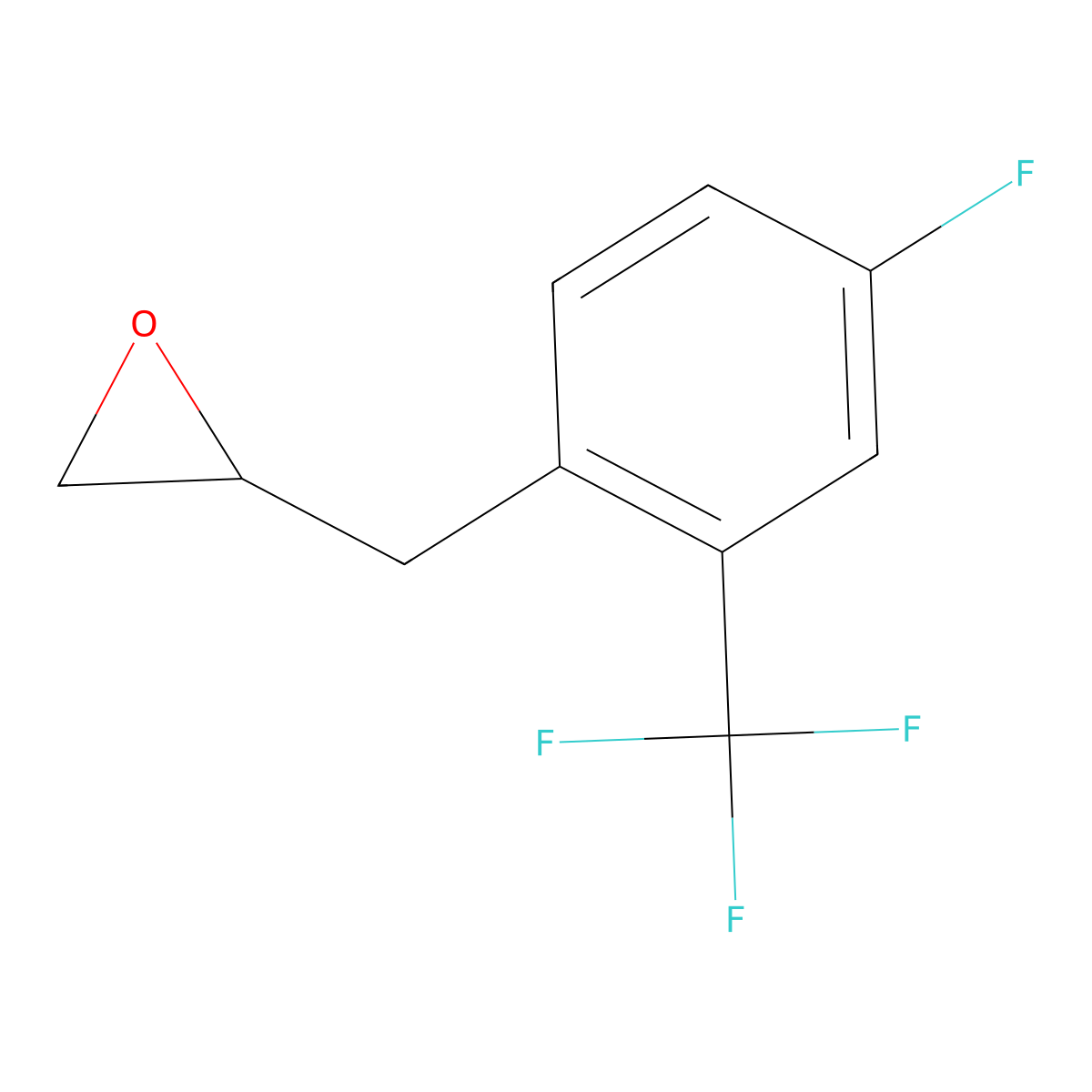 2-{[4-Fluoro-2-(trifluoromethyl)phenyl]methyl}oxirane molecular structure, CAS 1934721-10-4