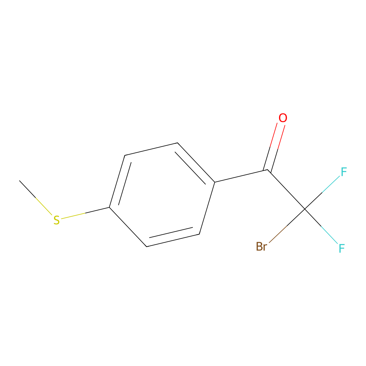 2-Bromo-2,2-difluoro-1-(4-(methylthio)phenyl)ethanone molecular structure, CAS 1934723-95-1