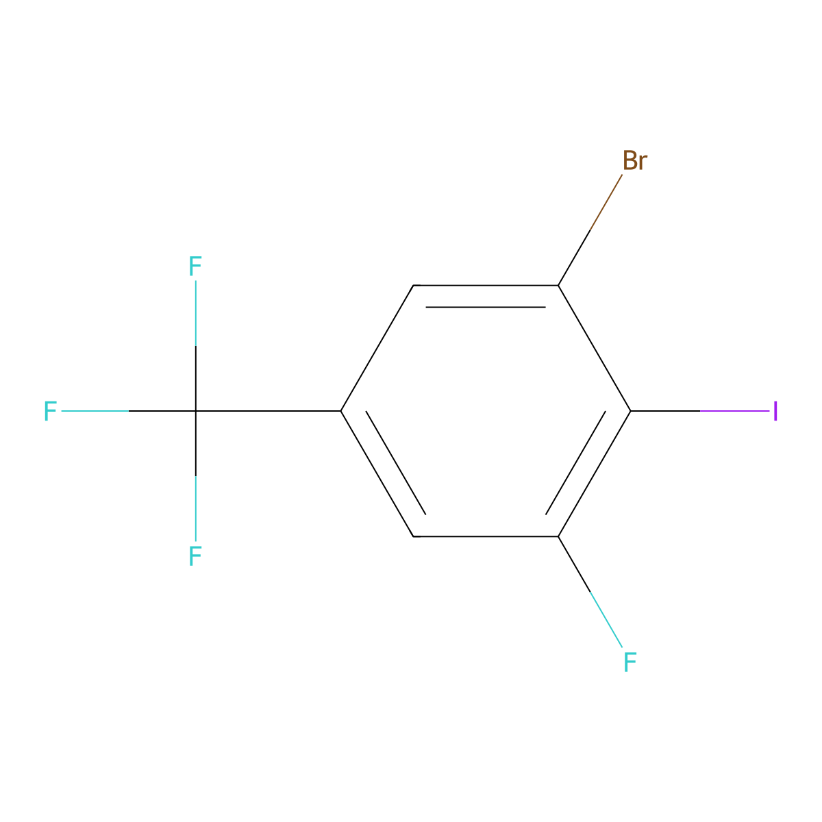 3-Bromo-5-fluoro-4-iodobenzotrifluoride molecular structure, CAS 1934724-90-9