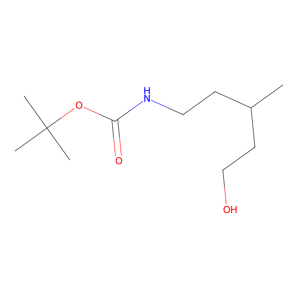 tert-butyl N-(5-hydroxy-3-methylpentyl)carbamate molecular structure, CAS 1934726-01-8