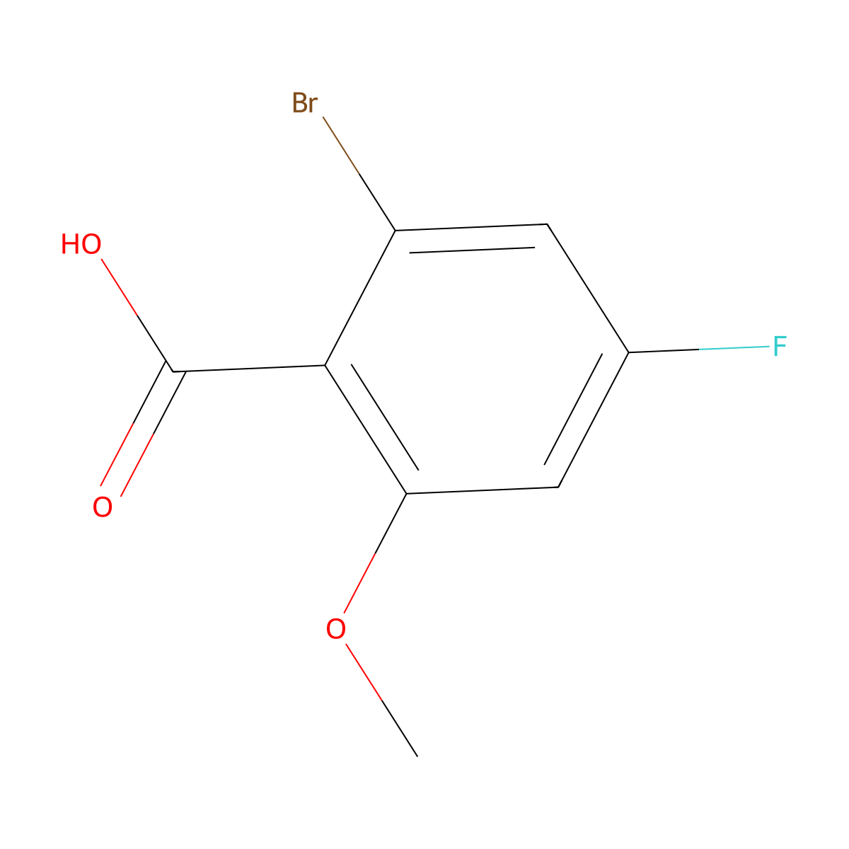 2-Bromo-4-fluoro-6-methoxybenzoic acid molecular structure, CAS 1934736-60-3