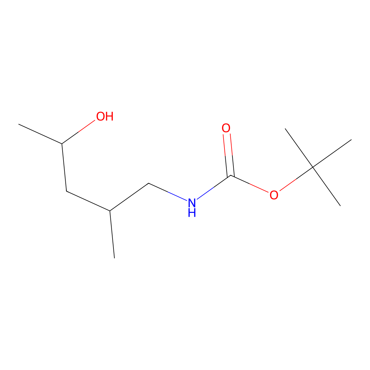 tert-butyl N-(4-hydroxy-2-methylpentyl)carbamate molecular structure, CAS 1934739-52-2