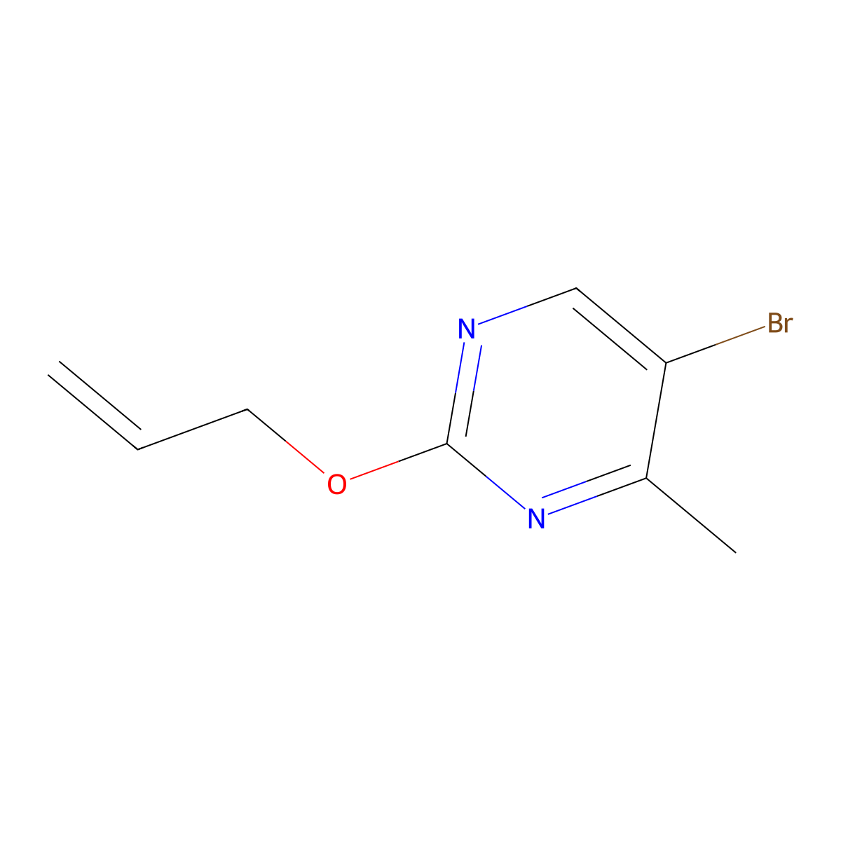 5-Bromo-4-methyl-2-(prop-2-en-1-yloxy)pyrimidine molecular structure, CAS 1934742-99-0