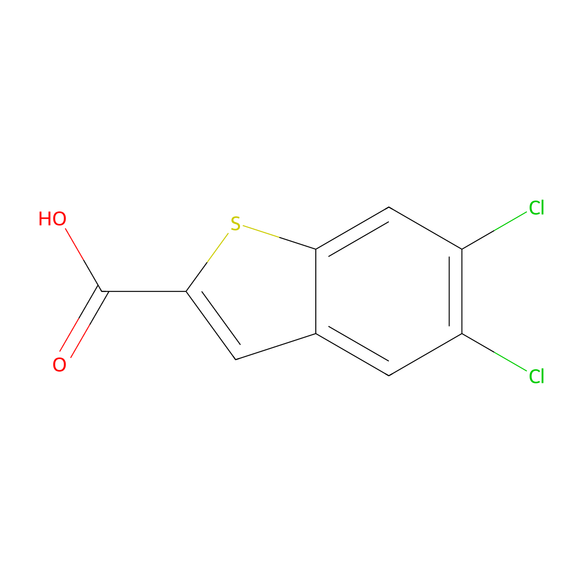 5,6-Dichlorobenzo[b]thiophene-2-carboxylic acid molecular structure, CAS 1934745-97-7