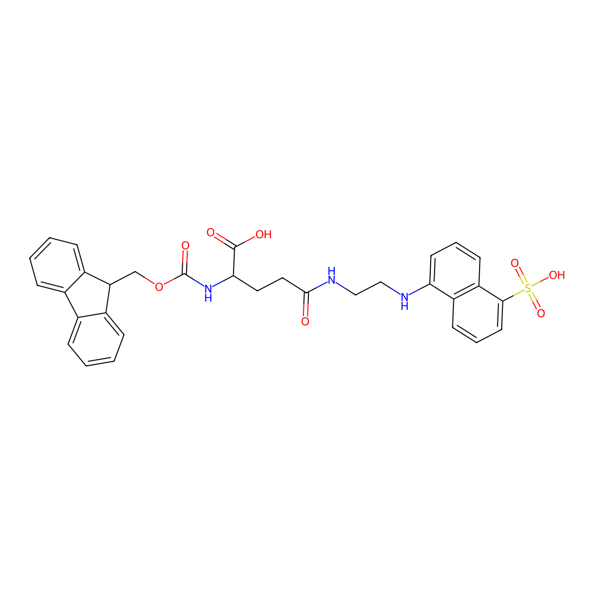 Fmoc-Glu(Edans)-OH molecular structure, CAS 193475-66-0