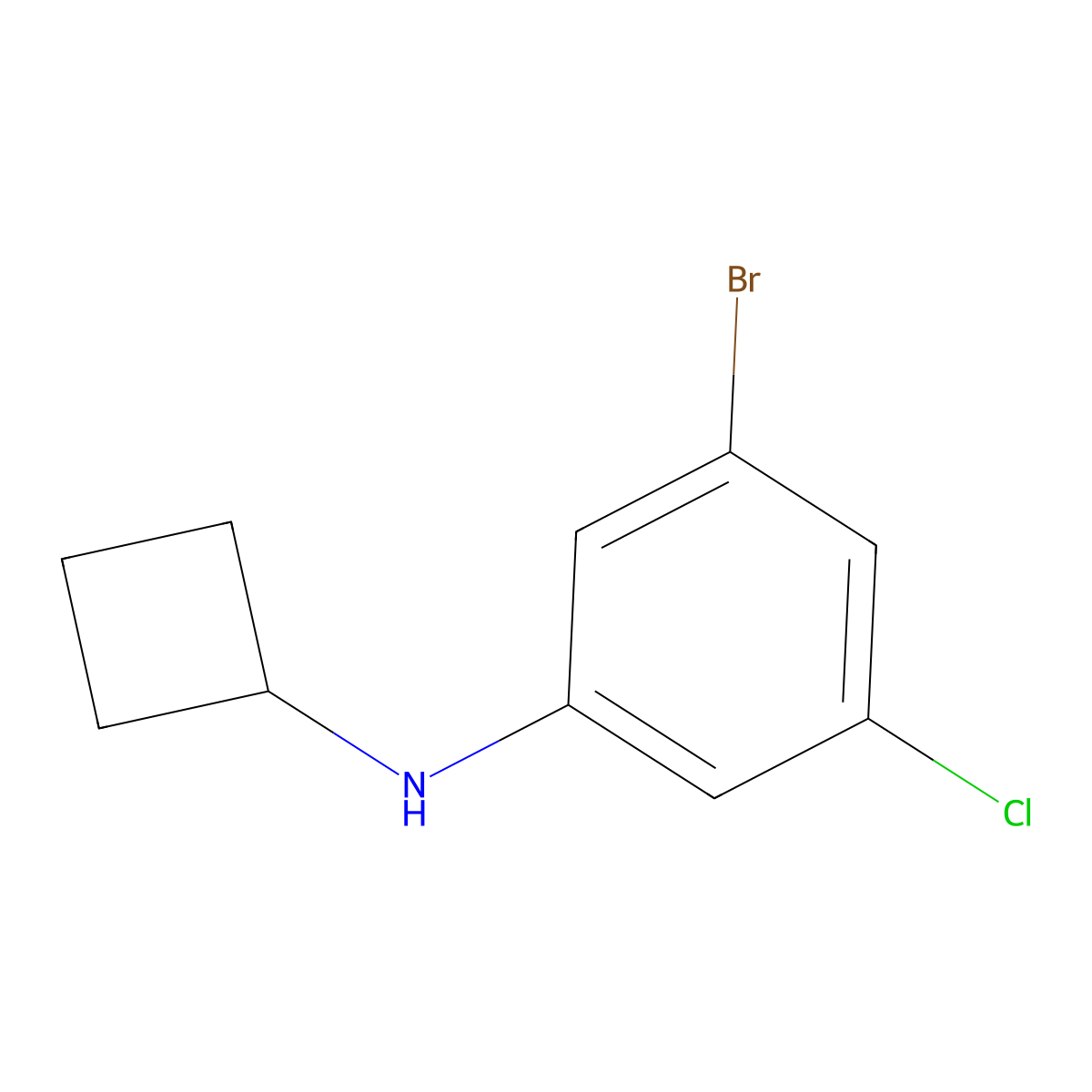 3-Bromo-5-chloro-N-cyclobutylaniline molecular structure, CAS 1934750-42-1