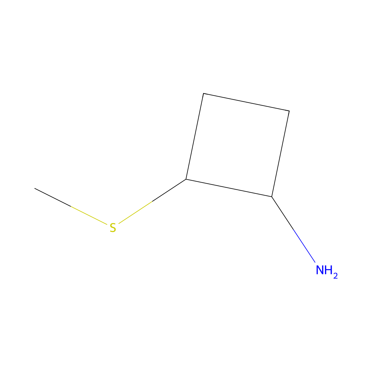 2-(Methylsulfanyl)cyclobutan-1-amine molecular structure, CAS 1934751-35-5