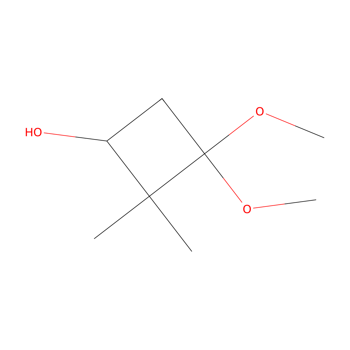 3,3-Dimethoxy-2,2-dimethylcyclobutan-1-ol molecular structure, CAS 1934753-05-5