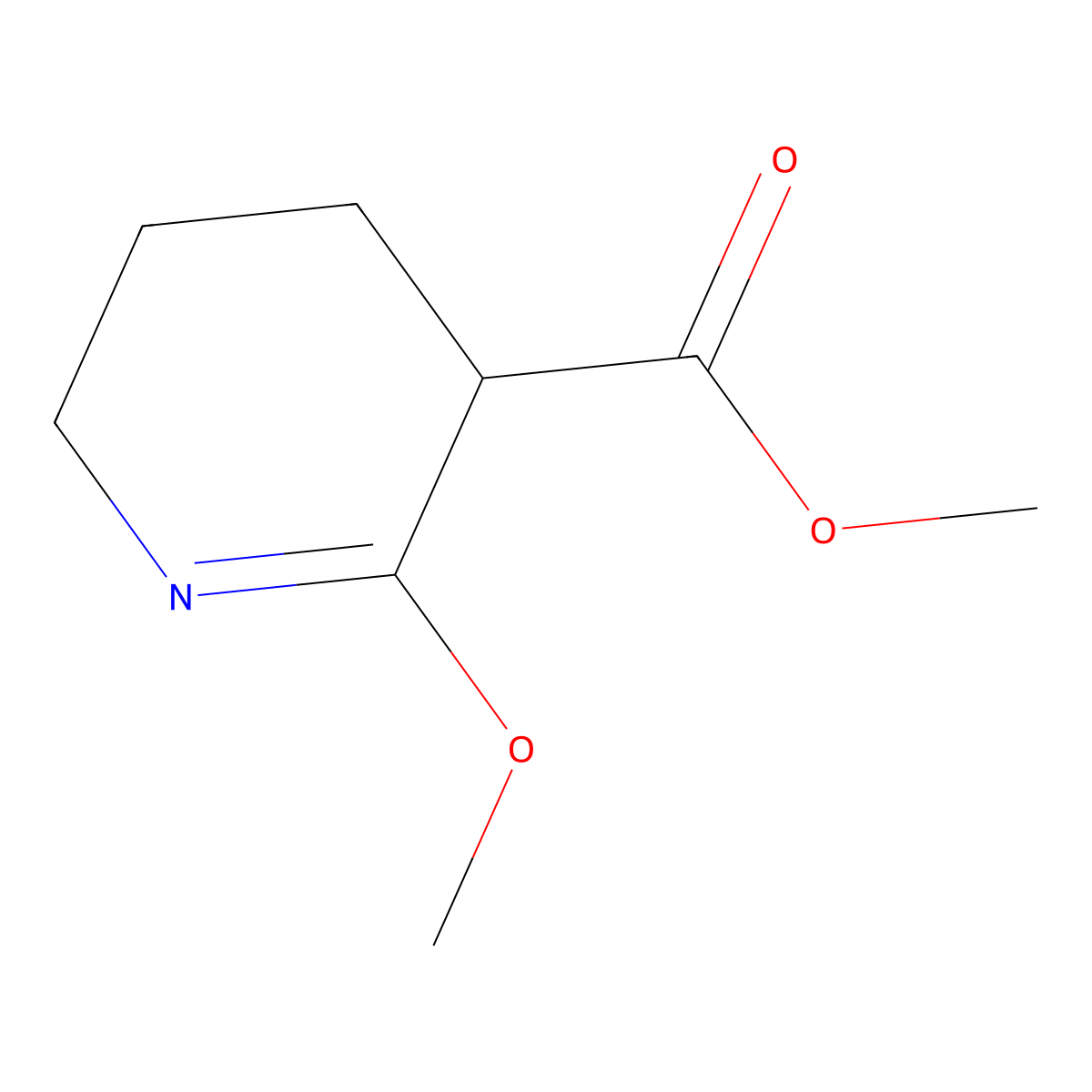 Methyl 2-methoxy-3,4,5,6-tetrahydropyridine-3-carboxylate molecular structure, CAS 1934755-46-0
