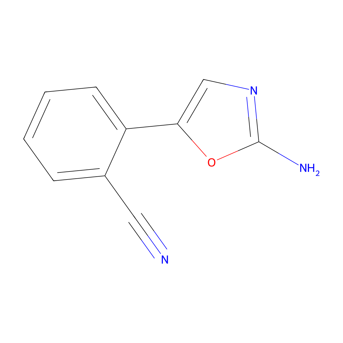 2-(2-Aminooxazol-5-yl)benzonitrile molecular structure, CAS 1934757-90-0