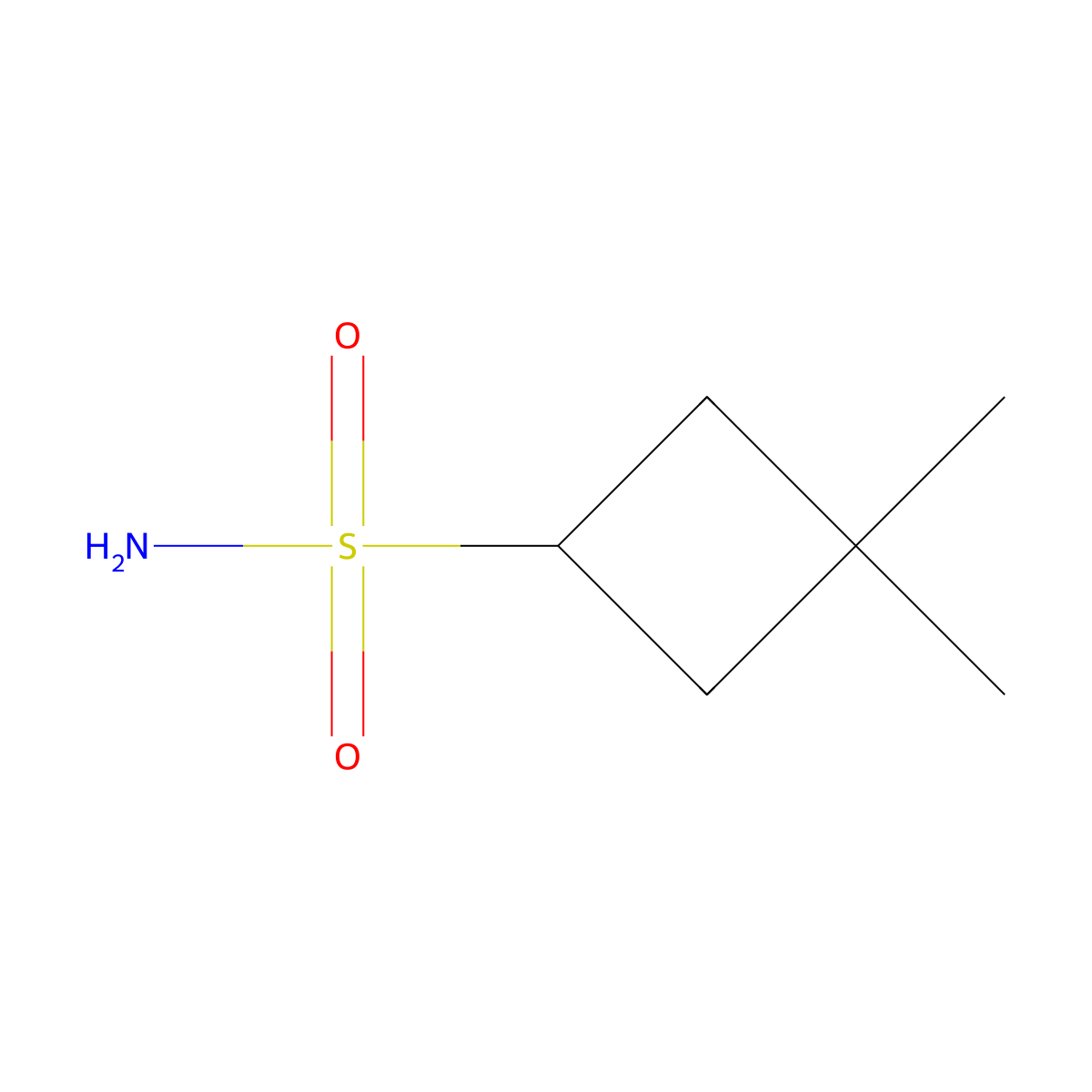 3,3-Dimethylcyclobutane-1-sulfonamide molecular structure, CAS 1934762-32-9