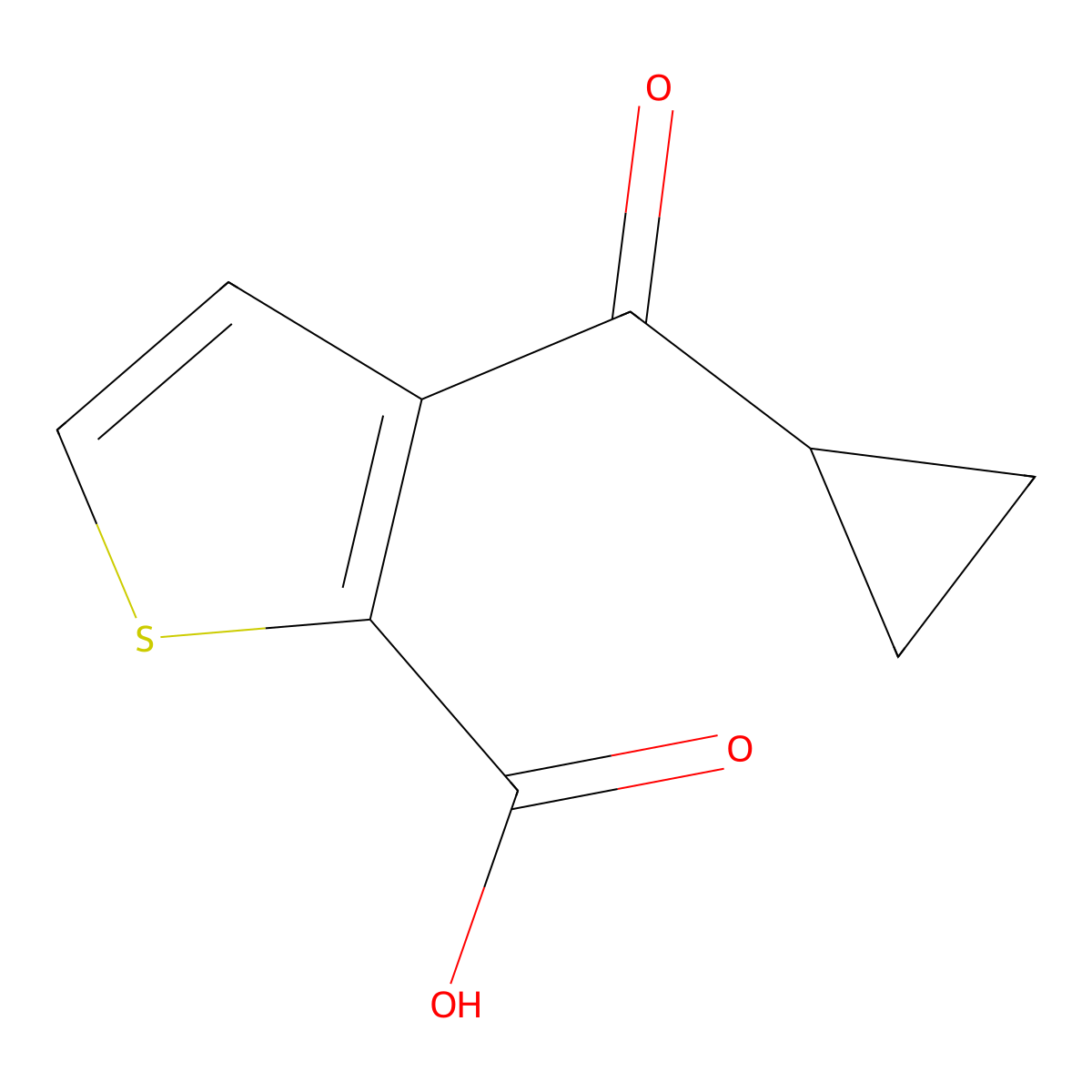3-(Cyclopropanecarbonyl)thiophene-2-carboxylic acid molecular structure, CAS 1934762-42-1