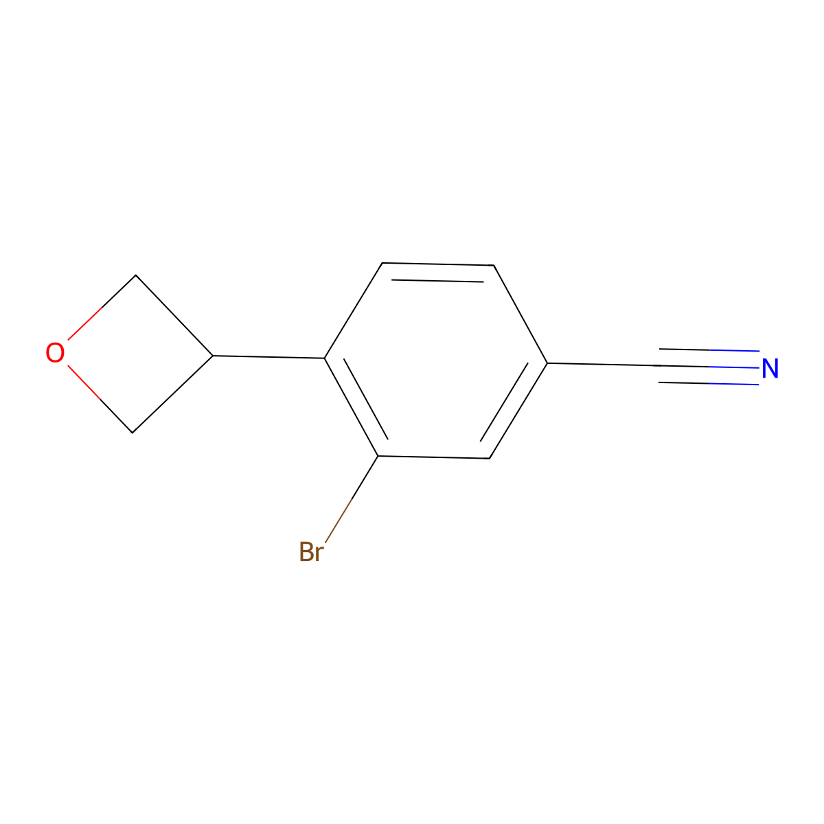3-Bromo-4-(oxetan-3-yl)benzonitrile molecular structure, CAS 1934763-22-0