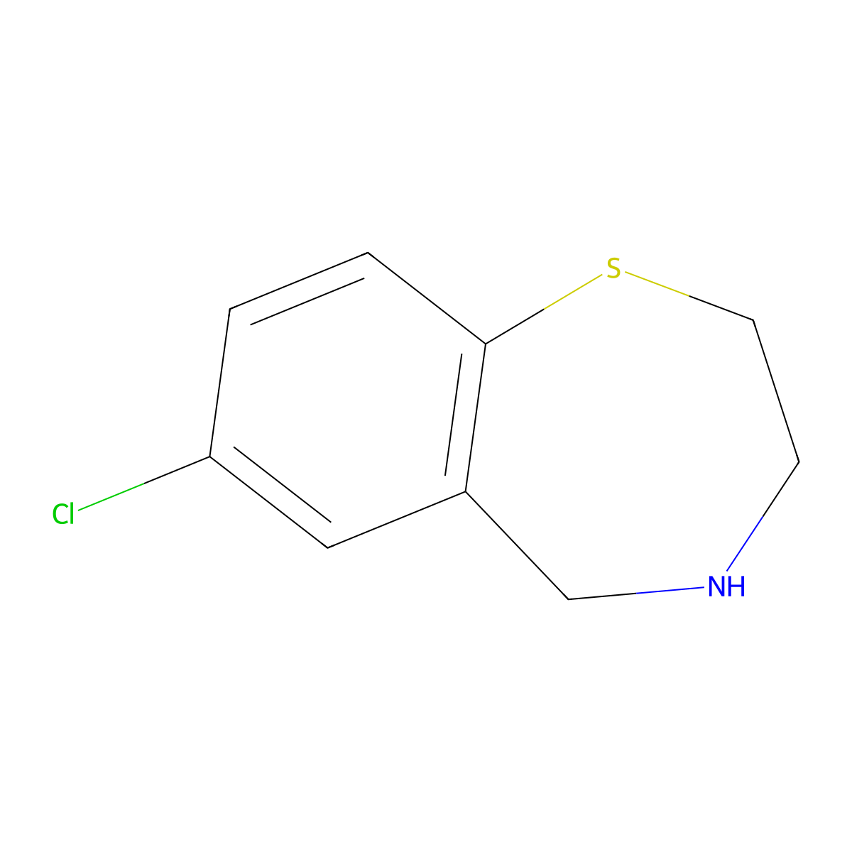 7-Chloro-2,3,4,5-tetrahydrobenzo[f][1,4]thiazepine molecular structure, CAS 1934768-78-1