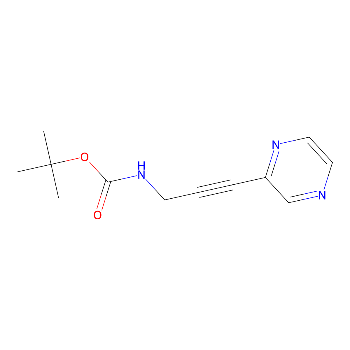 tert-butyl N-[3-(pyrazin-2-yl)prop-2-yn-1-yl]carbamate molecular structure, CAS 1934772-80-1