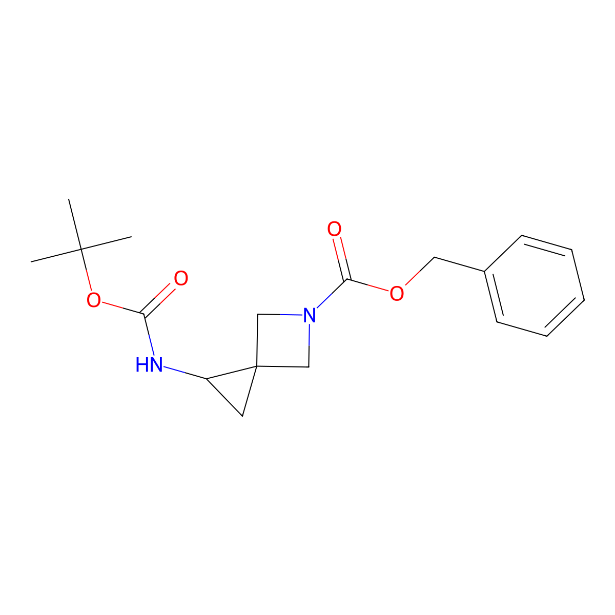 Benzyl 1-{[(tert-butoxy)carbonyl]amino}-5-azaspiro[2.3]hexane-5-carboxylate molecular structure, CAS 1934773-84-8