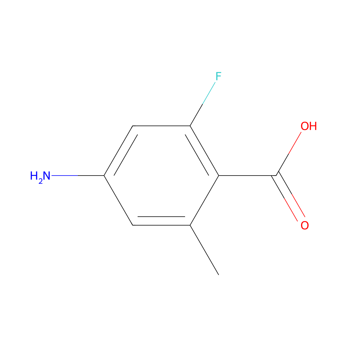 4-Amino-2-fluoro-6-methylbenzoic acid molecular structure, CAS 1934777-69-1
