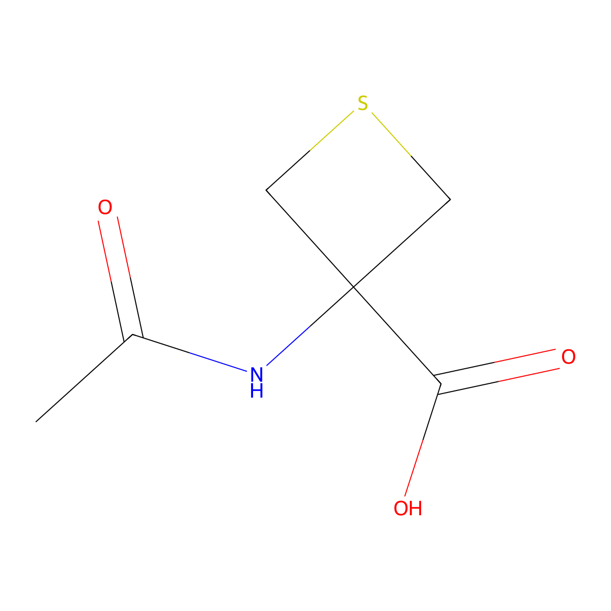 3-Acetamidothietane-3-carboxylic acid molecular structure, CAS 1934778-61-6