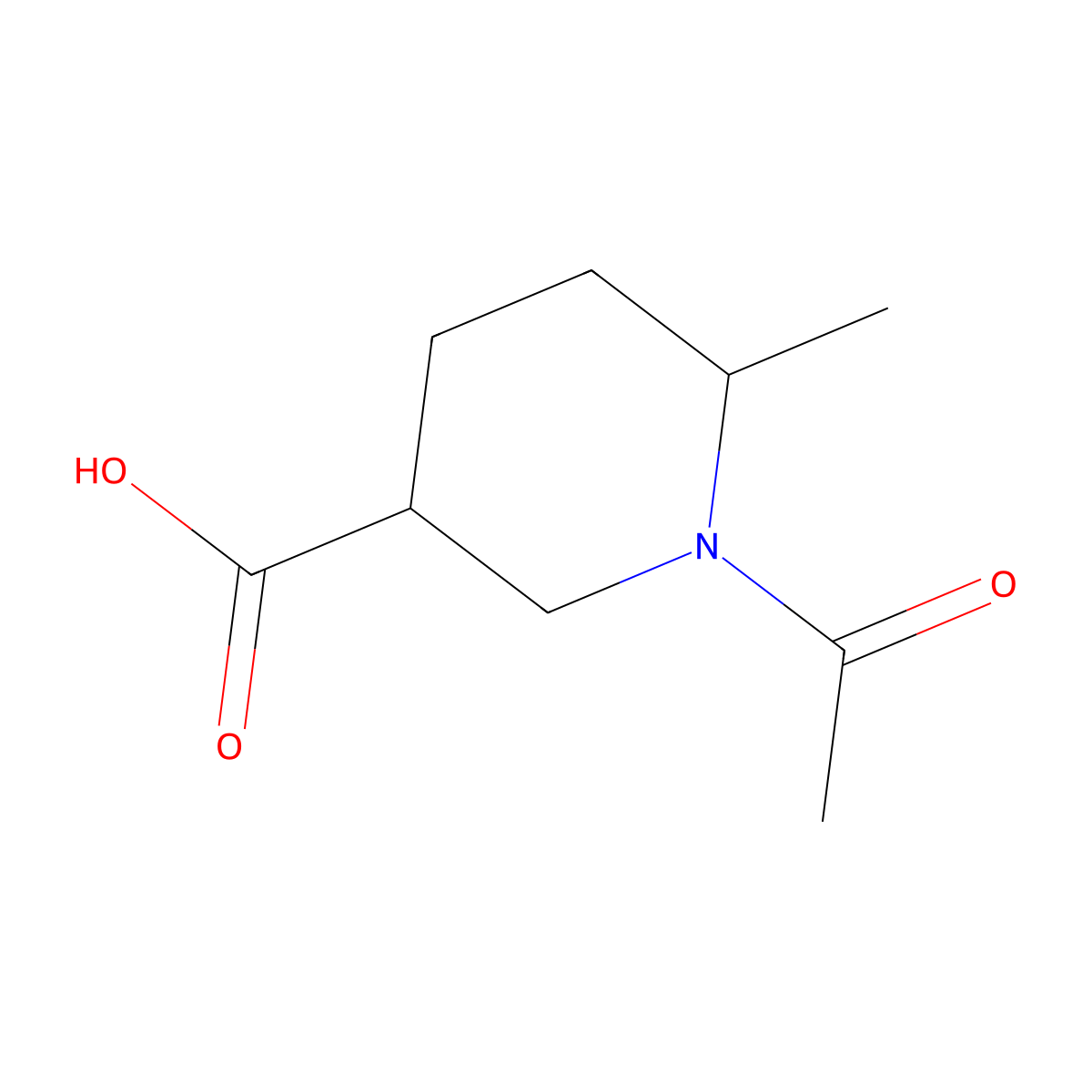 1-Acetyl-6-methylpiperidine-3-carboxylic acid molecular structure, CAS 1934783-95-5