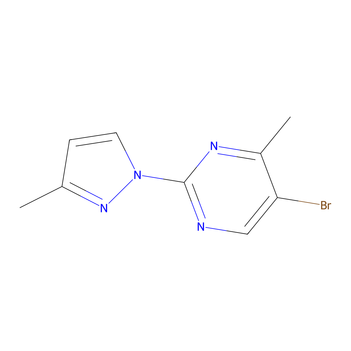 5-Bromo-4-methyl-2-(3-methyl-1h-pyrazol-1-yl)pyrimidine molecular structure, CAS 1934789-80-6