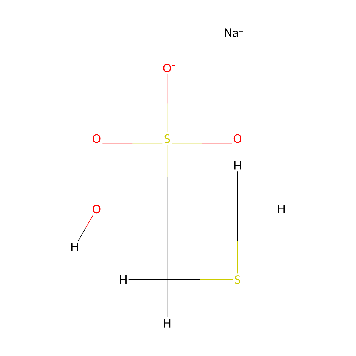 Sodium 3-hydroxythietane-3-sulfonate molecular structure, CAS 1934789-86-2