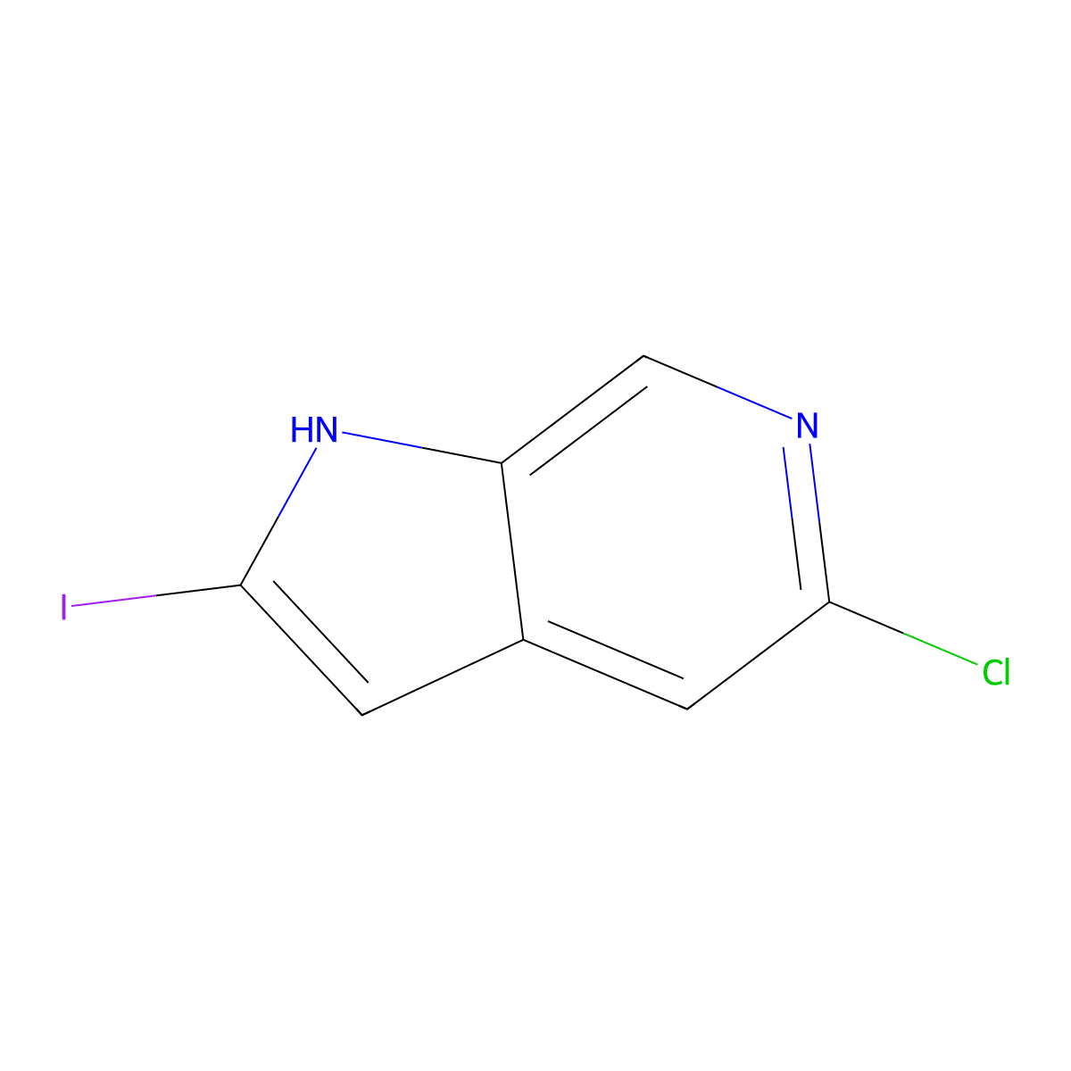 5-Chloro-2-iodo-1H-pyrrolo[2,3-c]pyridine molecular structure, CAS 1934794-74-7